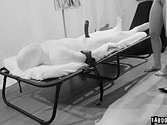 Alina Lopez rides a huge dildo during her fertility test at the hospital. Then she gets fucked hard by the doctor with deepthroat action.