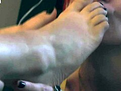 this dominant bitch uses her wet pussy and feet to control you with deep licks and vibrator play