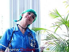 Whoa, this blue-haired alternative nurse is totally handling your cock during that steamy appointment 😈
