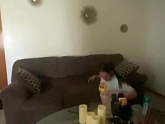 Blonde submissive slut gags on big black cock in rough deepthroat session while moaning and getting face fucked hard