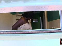 hey, this kinky black ghetto lady takes a monster black cock deepthroat in the shower, then rides it cowgirl style until he cums on her face 😈