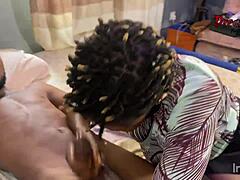 Hardcore fucking with ebony teen 18+ taking big cock in amateur homemade session