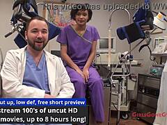 Oh man, check this out 😏 Jackie Banes is getting her yearly gyno exam from nurse Lilith Rose, all caught on hidden cam at the hospital!