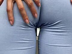 Oh my god, I'm desperately soaking my yoga pants with hot pee!