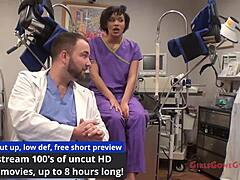 Oh man, check this out 😏 Jackie Banes is getting her yearly gyno exam from nurse Lilith Rose, all caught on hidden cam at the hospital!