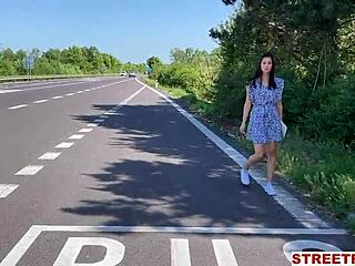 Petite Hitchhiker's Thrilling Stranger Ride