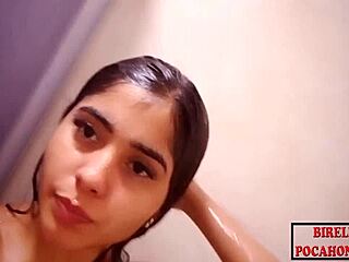gabi paques takes a steamy bath for fun
