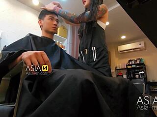modelmedia asia - ai qiu's daring barber shop fuck