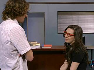 Nerdy Girl Turns Wild in Library