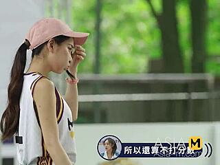 Asian Cutie's Bold Sporty Action