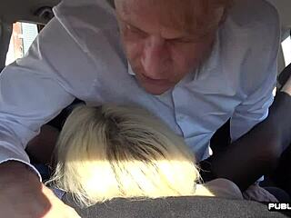 busty milf fucked hard outdoors in car