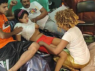 Horny foursome's daring group passion