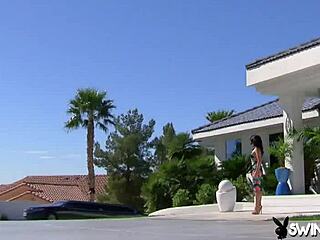 Public balcony interracial thrill