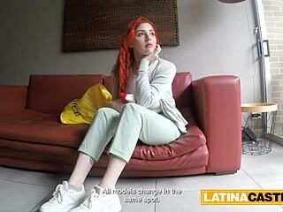 Shy Colombian redhead fucked at fake casting