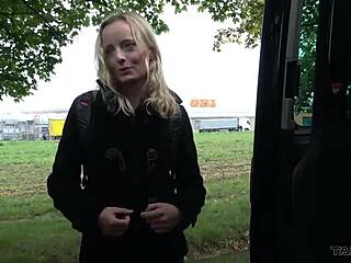 blonde schoolgirl tempted into car fuck