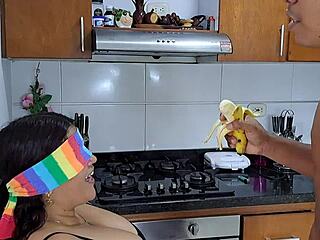 What happens when I play with stepmom in the kitchen?