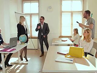 professors and coeds in wild group fuck