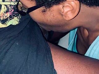 Nerd swallowing my huge black cock