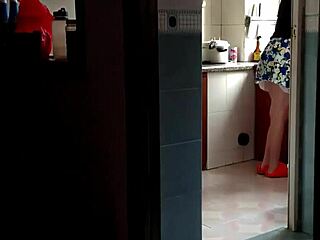 Chinese milf fucked hard in the kitchen