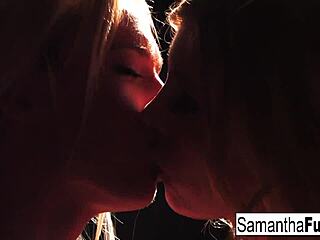 Samantha Saint and Victoria White Tease with Candle Wax