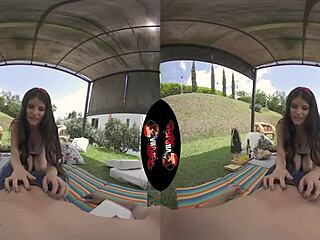 Sexy Cute Teen 18+ Latina Shows Off Big Tits And Nipples In Outdoor VR Reality