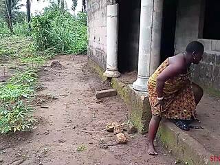 African bbw fucked hard outdoors by king’s son