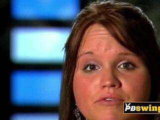Brunette revels in intense swinger group play