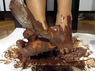 My Chocolate-Covered Feet with Varnished Nails in Garage