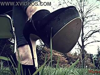 Dirty Worm Under Mistress Feet In Teasing Control