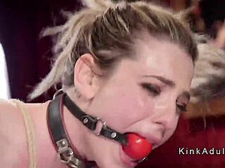 Master Roughly Trains Ebony And Blonde Slaves In Bondage Session