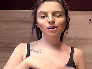 Braless huge tits bouncing in tight tanktop