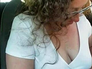 gorgeous milf cums hard in mcdonalds drive thru with toy