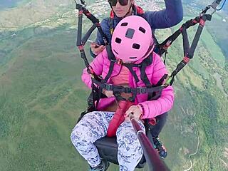 Wet Pussy Squirting High In Sky During Paragliding