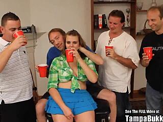 Big tits gangbang anal scene teases