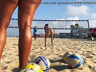 Beach Booty Bounces After Volleyball Match
