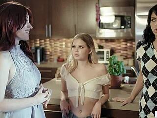 stepmom jessica teaches lesbian tricks to babes leda and coco