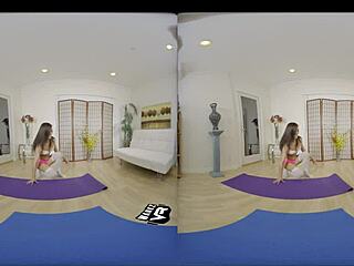 Skinny Yoga Girl Rides Huge Dick In VR
