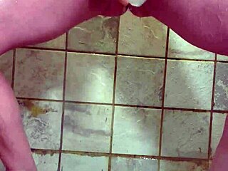 My pierced MILF wife solo in steamy shower
