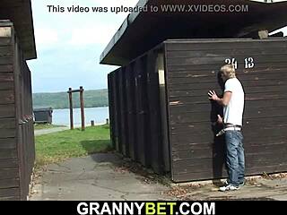 Guy Bangs 70-Year-Old Blonde in Changing Room.