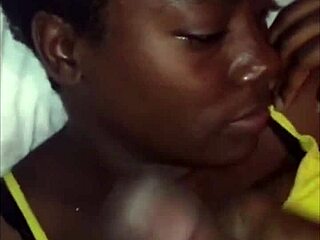Amateur Black Teen's Intense Creampie