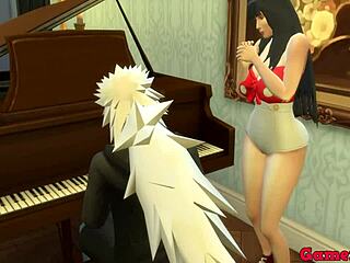 Cheeky anime teen’s piano anal pounding