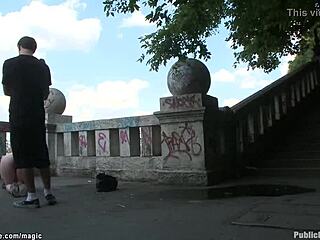 Pale British Slave Fucked Hard in Public Outdoor Scene