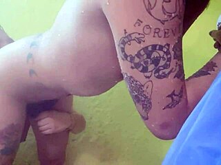 Hard cock fucking in the shower