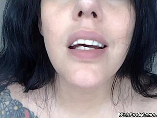 Huge tits brunette masturbates on cam all night