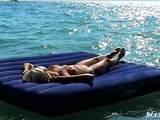 Blonde Bitch’s Big Tits Nude Beach