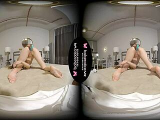 Solo Brunette Amanda Clarke Masturbates Hard in VR