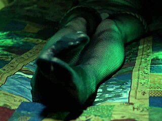 Ever peek at perfect toes in daring fishnets?