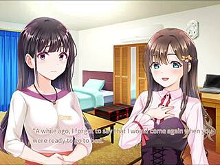 bathroom lesbian fun explodes in sweet anime kiss