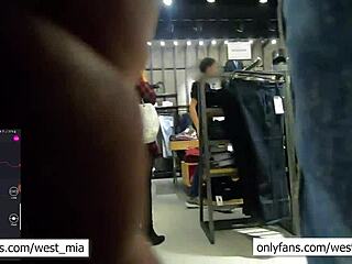 Solo Sex At Mall With Azure Toy