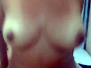 Chubby Latina rides while choked, tits bouncing